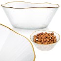 Miska Szklana 15 cm 500 ml Złoty Rant Nieregularna Mycie Ręczne VILDE