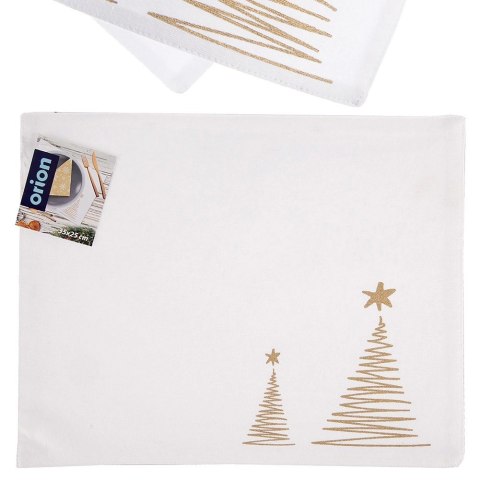 Podkładka na Stół Bawełniana Świąteczna 33,5 x 26 cm ORION Choinka Złota