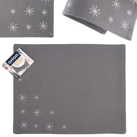 Podkładka na Stół Bawełniana Świąteczna 33,5 x 26 cm ORION Płatek Szara