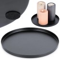 Podstawka pod Kompozycje Okrągła Metalowa 21,5 cm VILDE Czarna Matowa