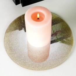 Podstawka Lustrzana Brokatowa pod Świece 15 cm VILDE Szkło Złote