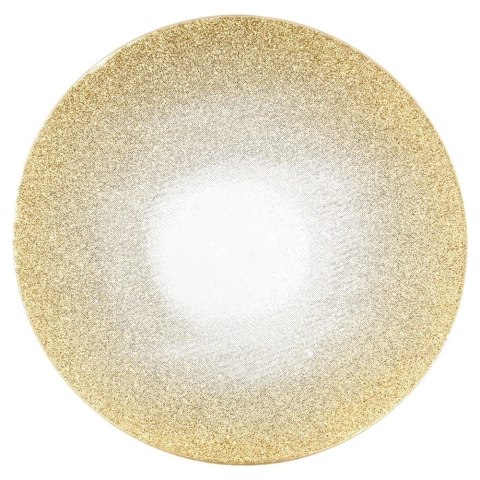 Podstawka Lustrzana Brokatowa pod Świece 15 cm VILDE Szkło Złote