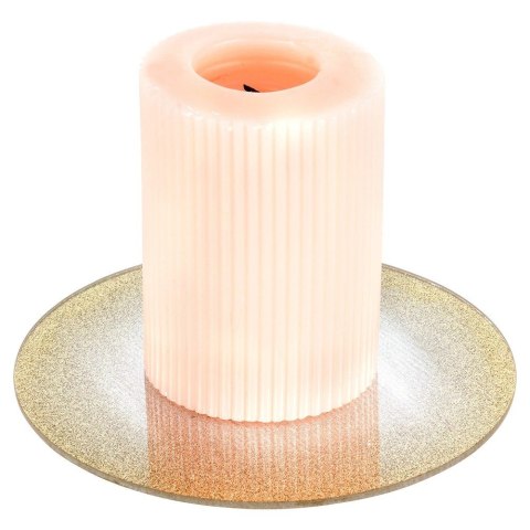 Podstawka Lustrzana Brokatowa pod Świece 15 cm VILDE Szkło Złote