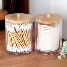 Pojemnik na Patyczki Płatki Bambus 2 szt. VILDE z Podajnikiem 7 x 10 cm