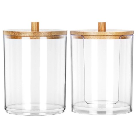 Pojemnik na Patyczki Płatki Bambus 2 szt. VILDE z Podajnikiem 7 x 10 cm