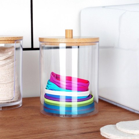 Pojemnik na Patyczki Płatki Bambus 2 szt. VILDE z Podajnikiem 7 x 10 cm