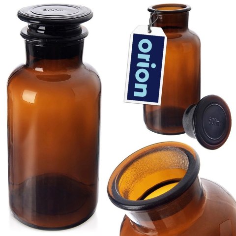 Butelka Szklana Retro 500 ml ORION Brązowa z Korkiem 18 x 8 cm