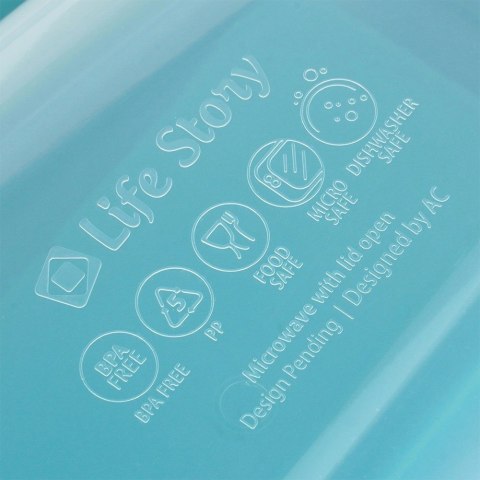 Pojemnik Lunchbox Dzielony 3 Komory 13L EXCELLENT Zestaw Sztućce 23 x 19 cm