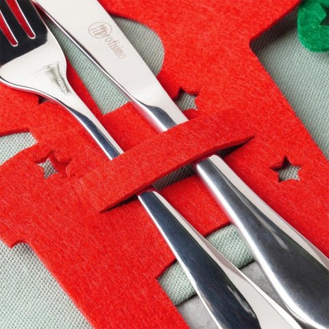 Zestaw 6 Pokrowce Etui na Sztućce Filc VILDE Świąteczny Mikołaj Renifer