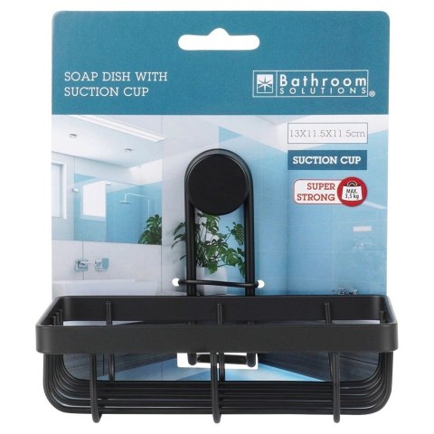 Półka Pod Prysznic Metalowa Mała Czarna na Przyssawkę 135 cm BS