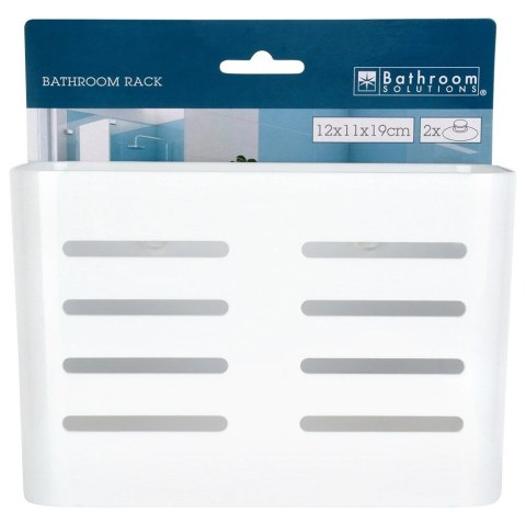 Półka Pod Prysznic Biała Duża Prostokątna na Przyssawki 185 x 9 cm BS