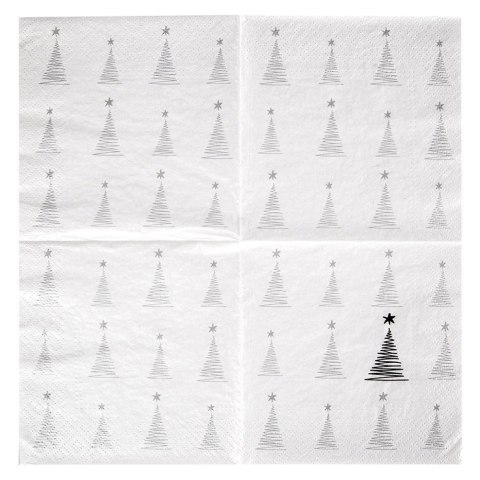 Serwetki Papierowe 20 szt. Choinka Srebrna 3-warstwowe 33 x 33 cm ORION