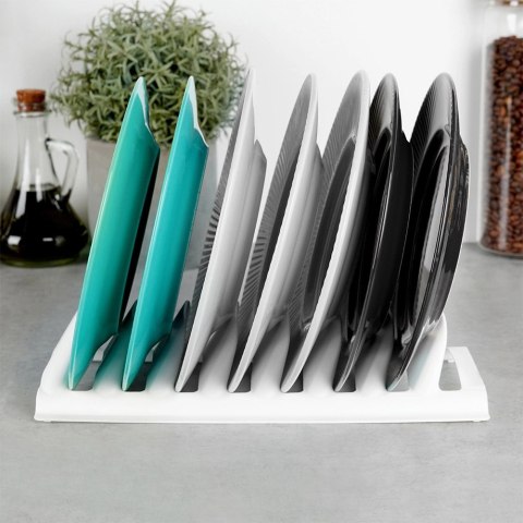 Stojak na Pokrywki Talerze Biały Organizer 8 szt. do Szuflady STORAGE