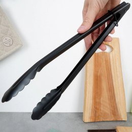 Szczypce Kuchenne Stalowe Czarne do Grillowania z Blokadą 31 cm EH