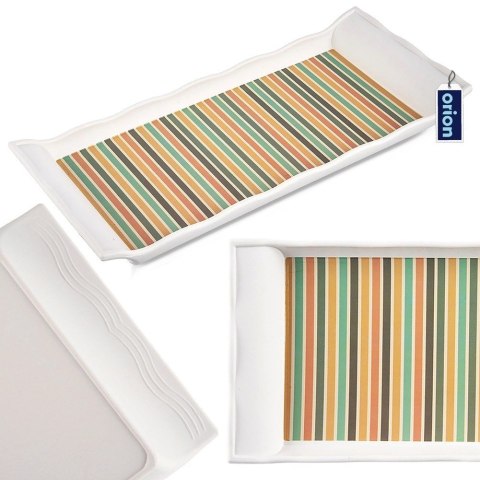 Taca do Serwowania 29,5 x 13 cm ORION Tworzywo Wzór Pasy Kolorowe