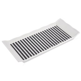Taca do Serwowania 29,5 x 13 cm ORION Tworzywo Wzór Pasy Czarno-Białe