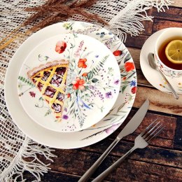Talerz Deserowy Porcelanowy MAKI 20,5 cm ORION Wzór Polne Kwiaty
