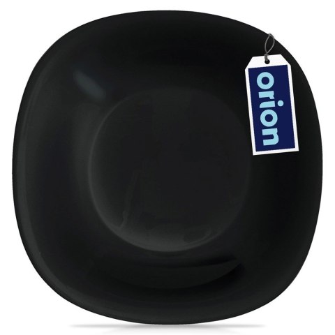 Talerz Obiadowy Głęboki Szkło Czarne LUNA Kwadratowy 650 ml ORION