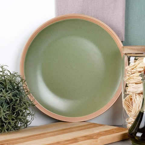 Talerz Obiadowy Płytki Ceramiczny Zielony NAVA ARTHENA 27 cm Brzeg