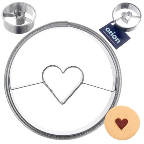 Wykrawacz do Ciastek Koło z Sercem 4,5 cm Stal Nierdzewna do Zmywarki ORION