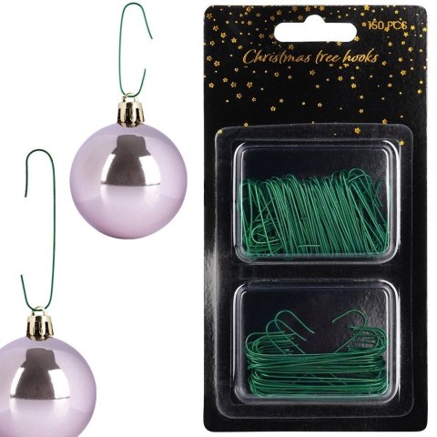 Zawieszki Haczyki 150 szt. VILDE Metalowe Zielone Choinkowe na Bombki
