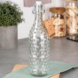 Butelka z Klipsem Szklana ORION 1 L Żłobiona Szczelna Retro