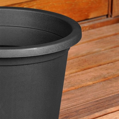 Doniczka Ogrodowa Okrągła VILDE 27,5 cm Czarna Odporna na Pogodę
