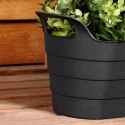 Doniczka Ogrodowa Podłużna VILDE 44,5 cm Czarna z Wygodnymi Uchwytami