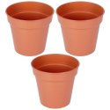 Zestaw Doniczek Okrągłych PROGARDEN 13 cm 3 szt. Ceglane Dekoracyjne