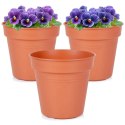 Zestaw Doniczek Okrągłych PROGARDEN 15 cm 3 szt. Ceglane Klasyczne