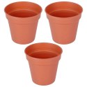 Zestaw Doniczek Okrągłych PROGARDEN 15 cm 3 szt. Ceglane Klasyczne