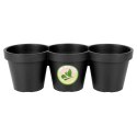 Doniczka Ogrodowa Potrójna VILDE 39,5 cm Czarna na Zioła i Kwiaty