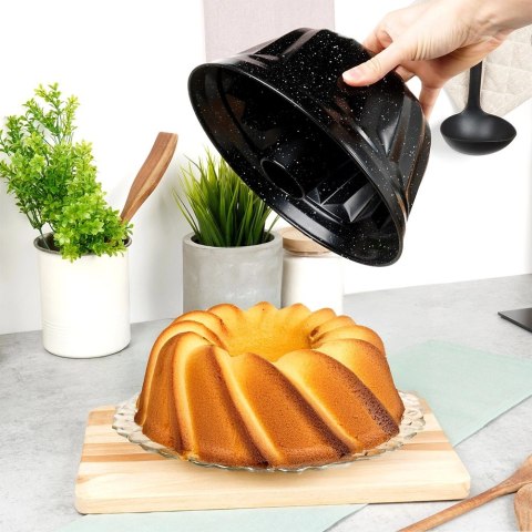 Forma do Babki VILDE Granitowa 24,5 cm Stal Węglowa z Kominem