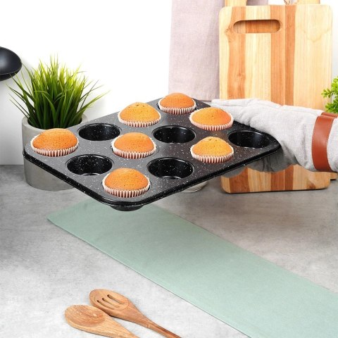 Forma do Muffinek VILDE Granitowa Nieprzywierająca na 12 szt. 35 x 26,5 cm