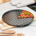Forma do Pizzy VILDE Granitowa Perforowana Dno 28 cm Chrupiący Spód