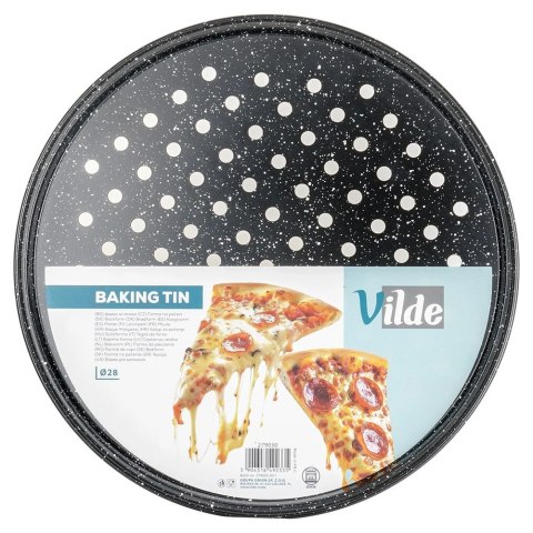 Forma do Pizzy VILDE Granitowa Perforowana Dno 28 cm Chrupiący Spód