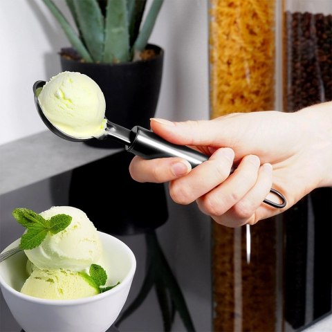 Gałkownica do Lodów EXCELLENT Stal Nierdzewna Czarna 19 cm do Zmywarki