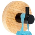 Haczyk Wieszak Samoprzylepny Drewno Bambus Metal Czarny 5 cm Klej