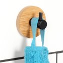 Haczyk Wieszak Samoprzylepny Drewno Bambus Metal Czarny 5 cm Klej