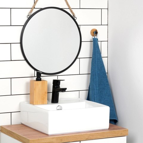 Haczyk Wieszak Samoprzylepny Drewno Bambus Metal Czarny 5 cm Klej