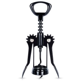 Korkociąg do Wina Metalowy Czarny 16 cm VILDE Wytrzymały Uniwersalny