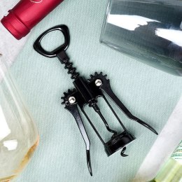 Korkociąg do Wina Metalowy Czarny 16 cm VILDE Wytrzymały Uniwersalny