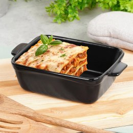 Naczynie Ceramiczne do Zapiekania 16 x 11 cm Czarne z uchwytami VILDE