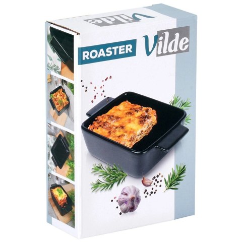 Naczynie Ceramiczne do Zapiekania 16 x 11 cm Czarne z uchwytami VILDE