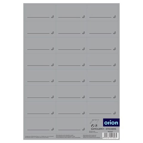 Naklejki na Przyprawy Prostokątne Szare Samoprzylepne 23 szt. ORION