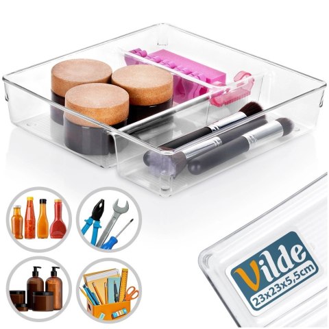 Organizer do Szuflady z Przegródkami 23 x 23 x 5,5 cm VILDE Przezroczysty