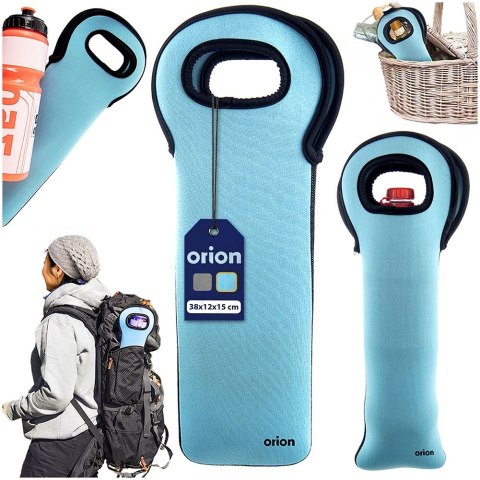 Pokrowiec Termiczny na Butelkę Neopren Niebieski ORION Uchwyt 38 cm