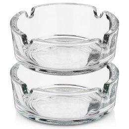 Zestaw 2 Popielniczki Szklane Okrągłe Klasyczne 8 cm VILDE na Taras