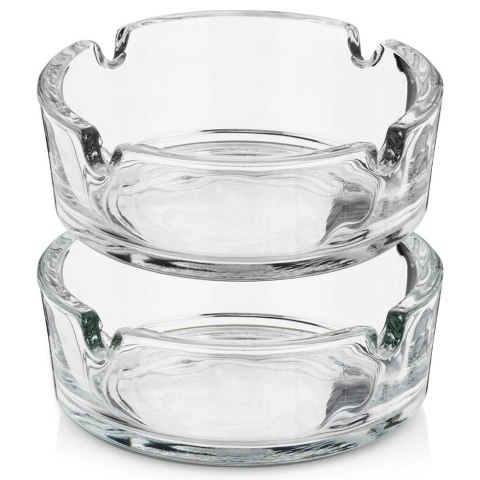 Zestaw 2 Popielniczki Szklane Okrągłe Klasyczne 8 cm VILDE na Taras