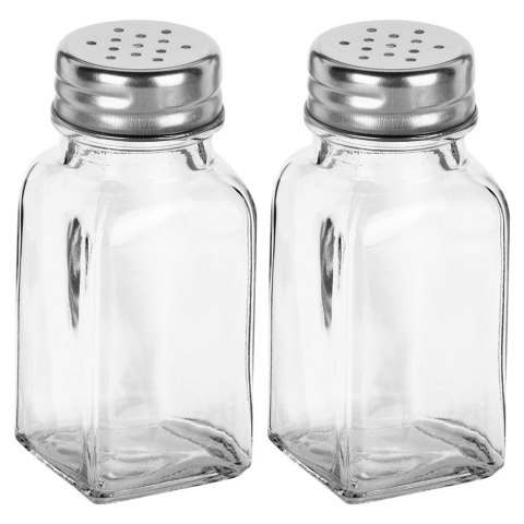 Solniczka Pieprzniczka Szklana Metalowa Zakrętka 80 ml 9,5 cm VILDE